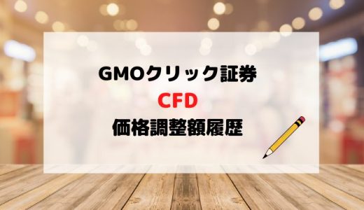 GMOのCFD価格調整額履歴